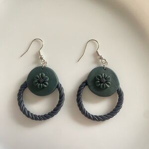Handmade Floral Green Earrings